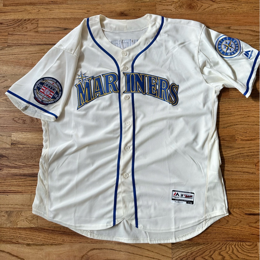 Majestic XXL Ken Griffey Jr. Hall of Fame patch replica jersey NEVER WORN